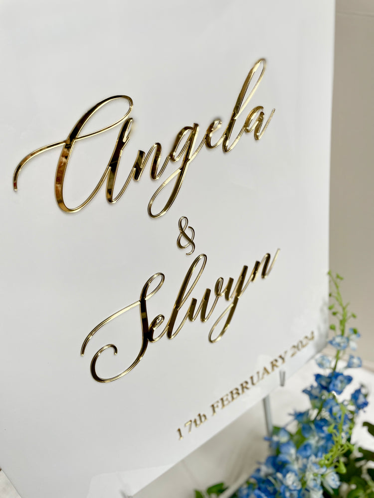 White 3D Acrylic Welcome Sign