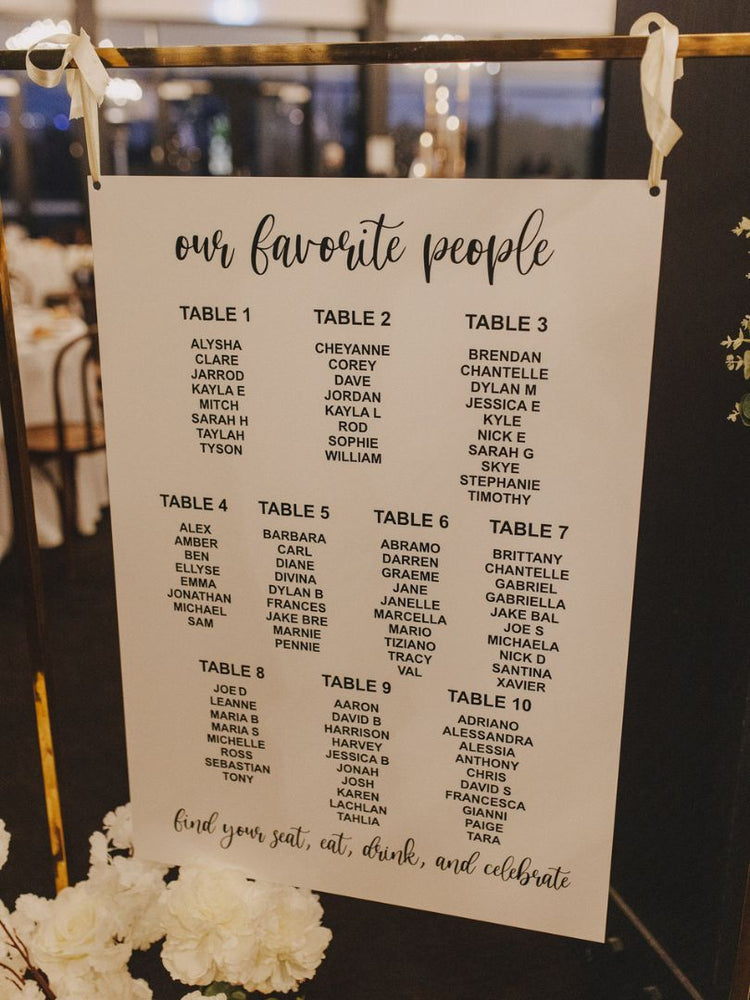 Acrylic Wedding Seating Plan