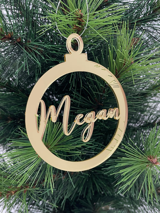 Laser-cut Cursive Name Bauble | Personalised Christmas Ornament