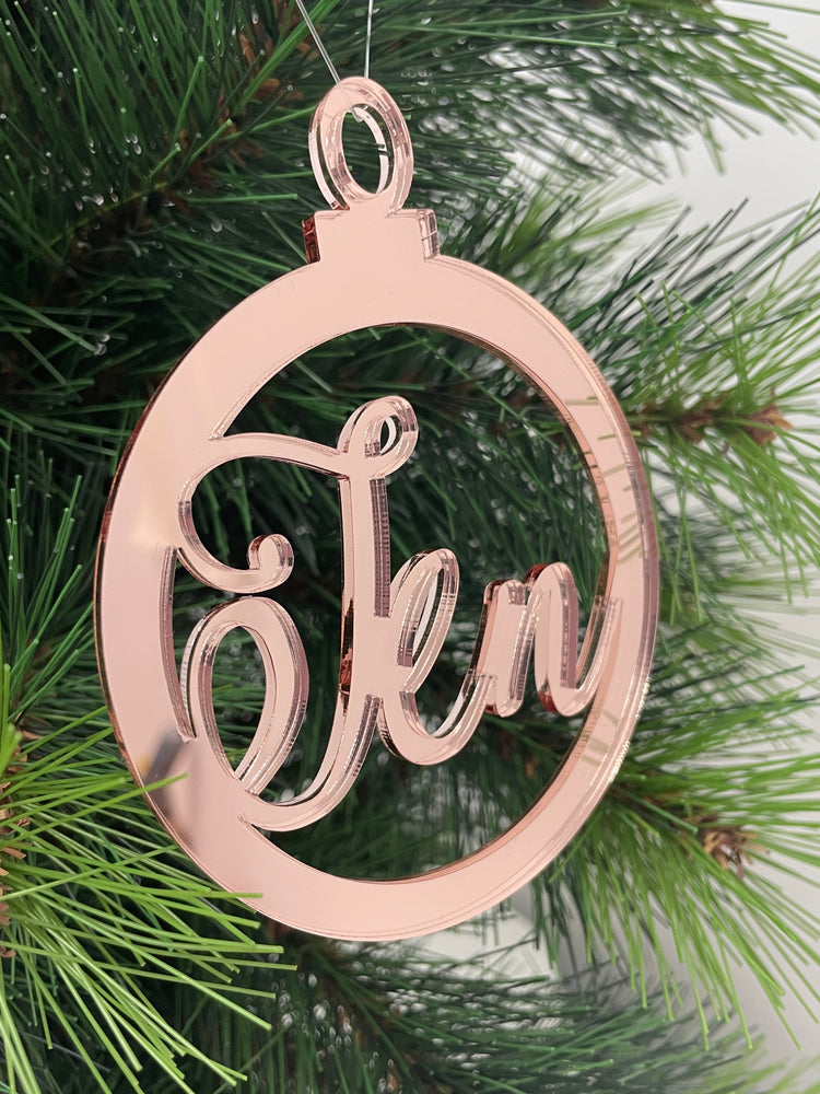 Laser-cut Cursive Name Bauble | Personalised Christmas Ornament