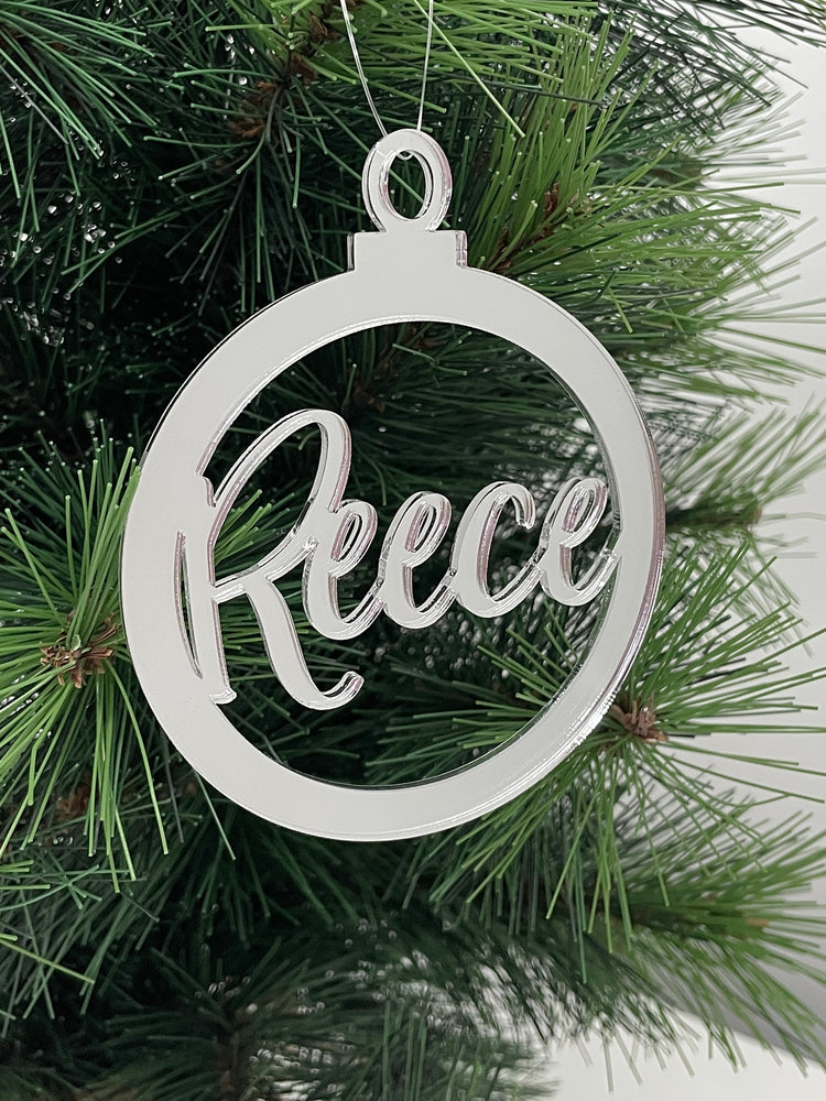 Laser-cut Cursive Name Bauble | Personalised Christmas Ornament