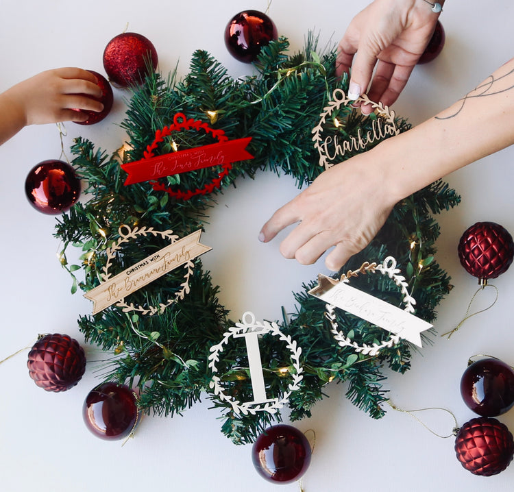 Small Family Wreath | Personalised Christmas Ornament