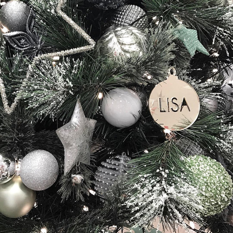 Silver Bauble Personalised Cutout Ornament