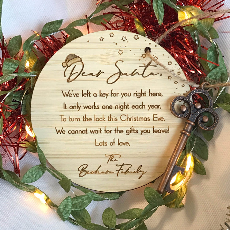 Santa Key Personalised Plaque wooden