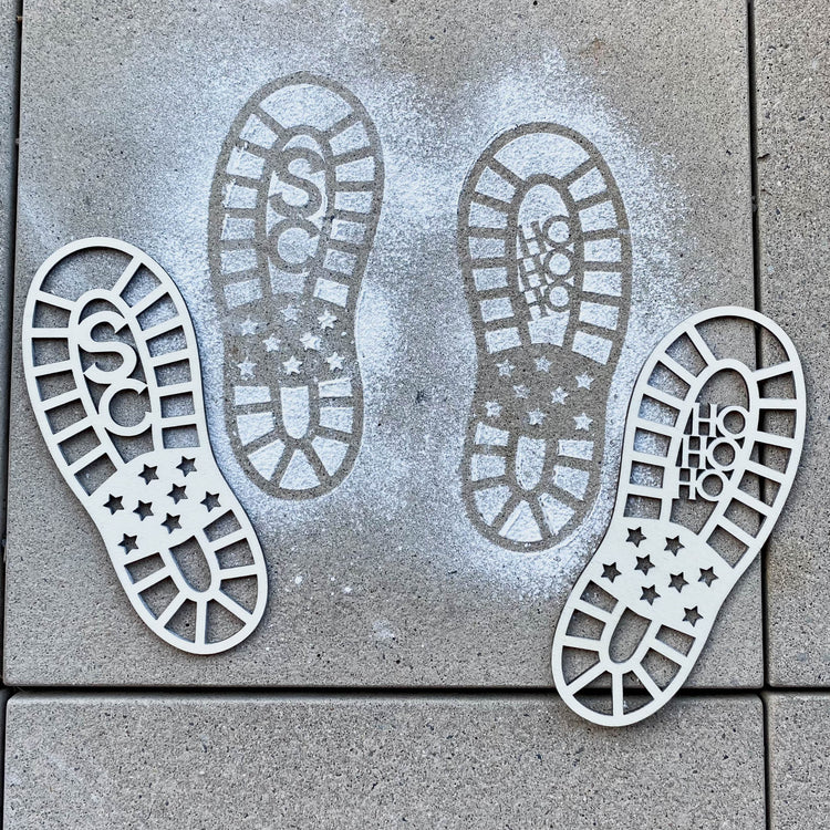 Santa Claus Footprint Stencils