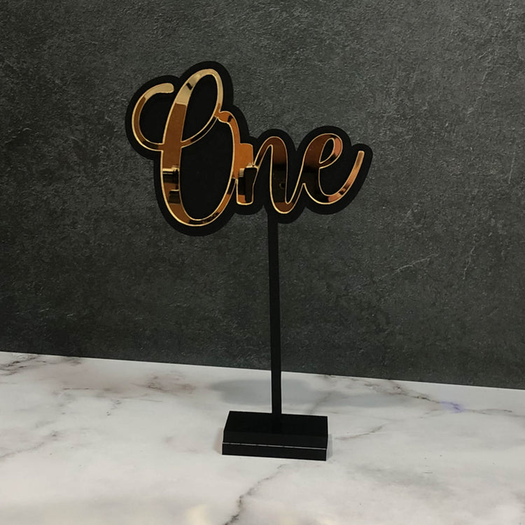 Acrylic Written Table Number on Stand