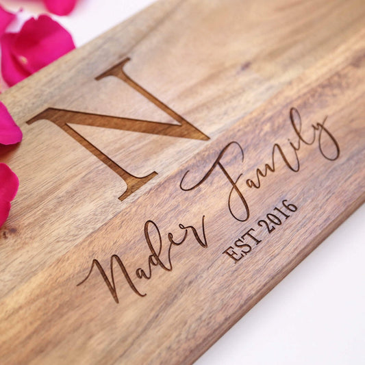 Family Initial Established Personalised Serving Board | Little Event Boutique