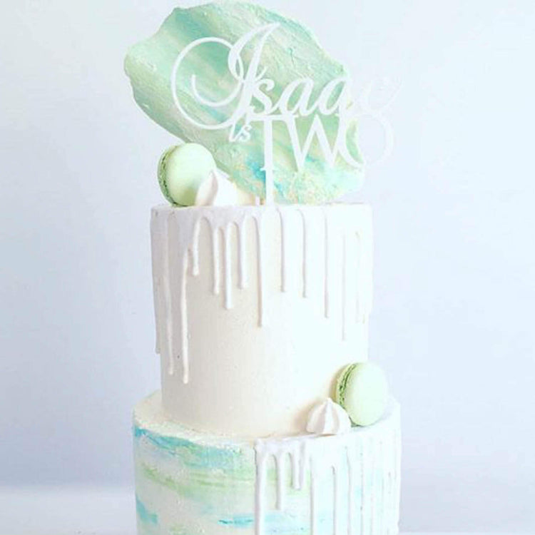 Name is Age Written Personalised Cake Topper | Little Event Boutique