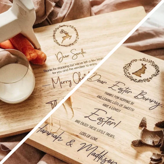 Christmas/Easter Double-sided Personalised Wooden Serving Board