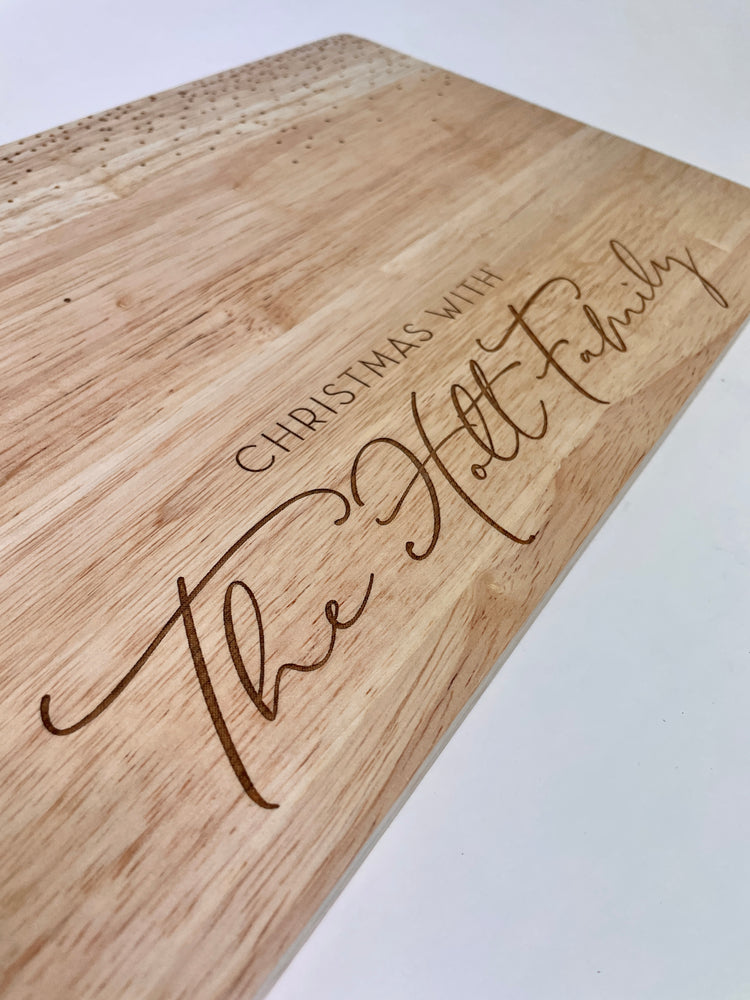 Family Christmas Personalised Wooden Serving Board