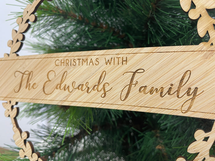 Small Family Wreath | Personalised Christmas Ornament