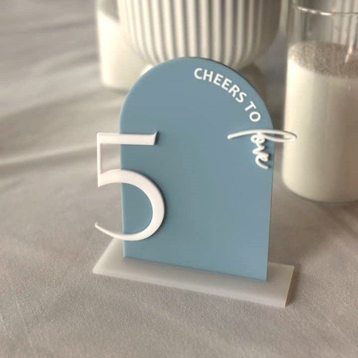 Table numbers - 'Cheers to Love'
