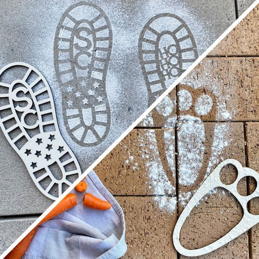 Santa Claus & Easter Bunny Footprint Stencils Bundle