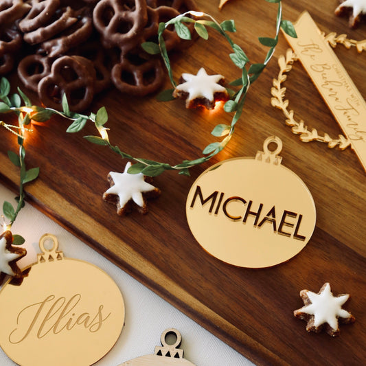 Gold Bauble Personalised Cutout Ornament