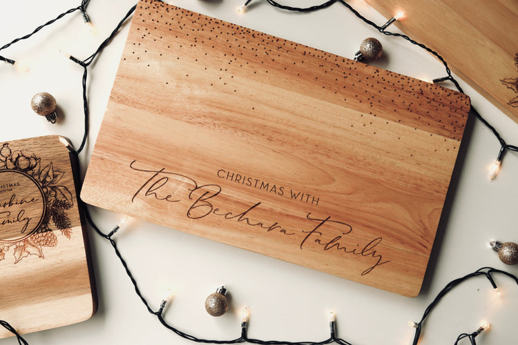 Family Christmas Personalised Wooden Serving Board