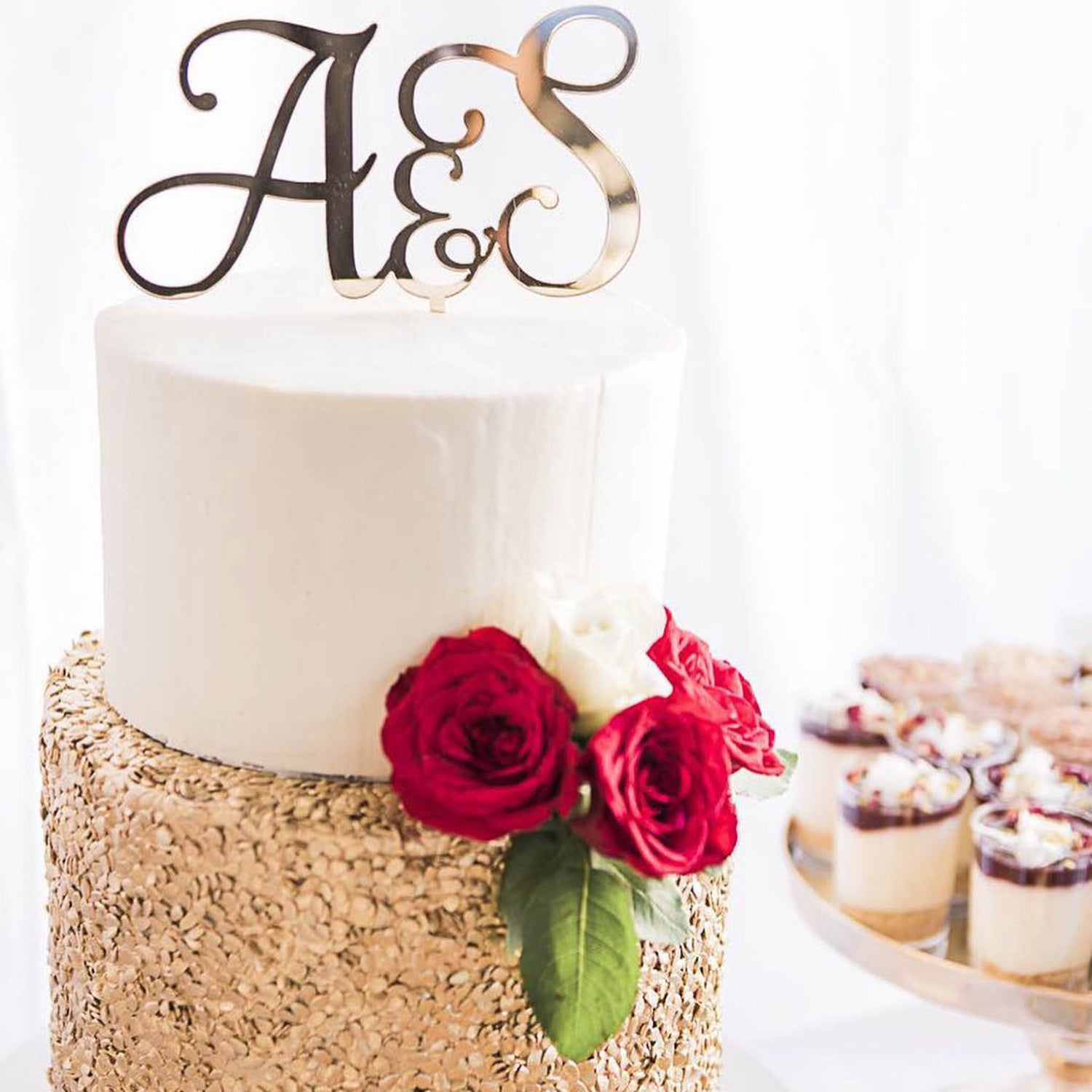 wedding cake topper initials acrylic | Little Event Boutique