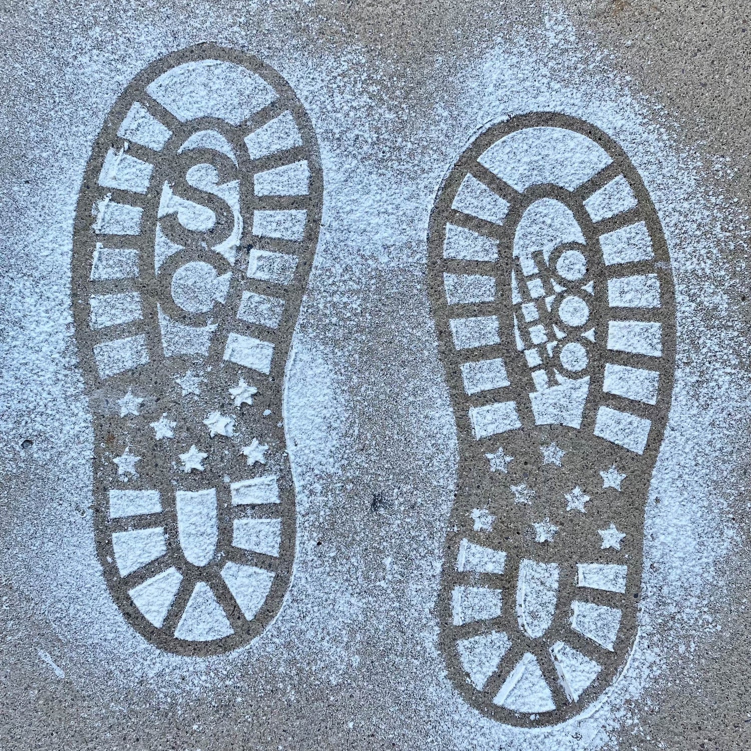 Santa Claus Footprint Stencils