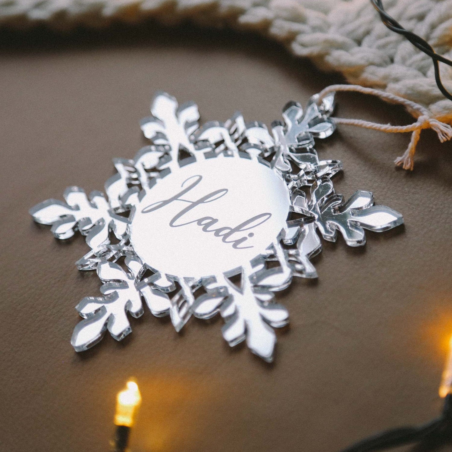 Snowflake Personalised Ornament acrylic