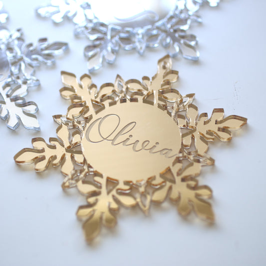 Snowflake Personalised Ornament acrylic
