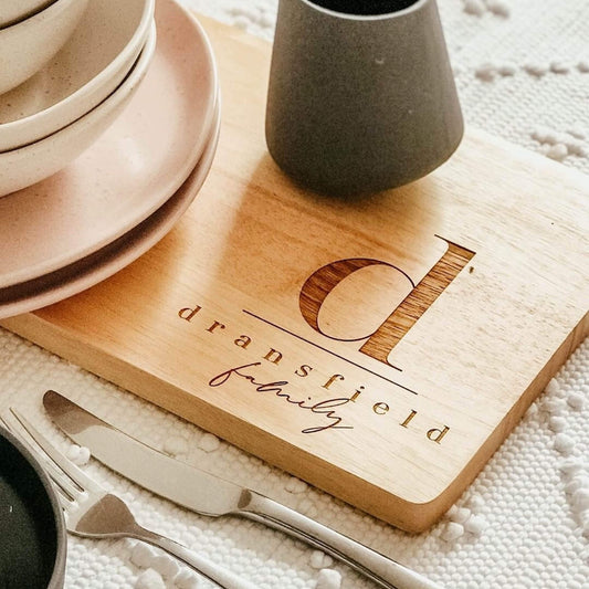 Family Initial Personalised Serving Board | Little Event Boutique