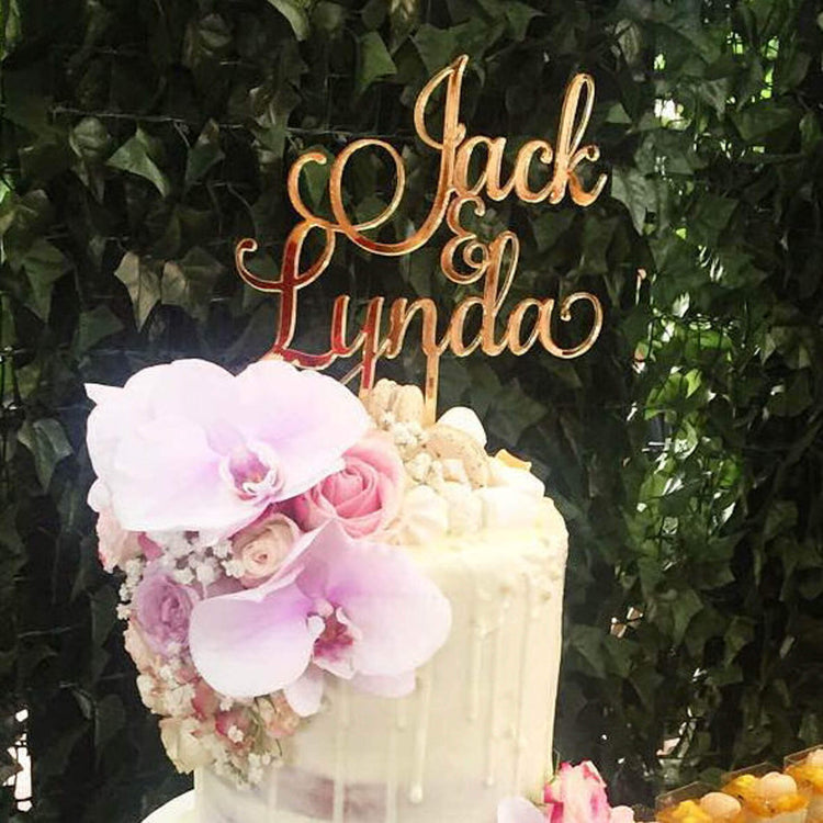 Jack and Lynda Two Name Cake Topper | Little Event Boutique