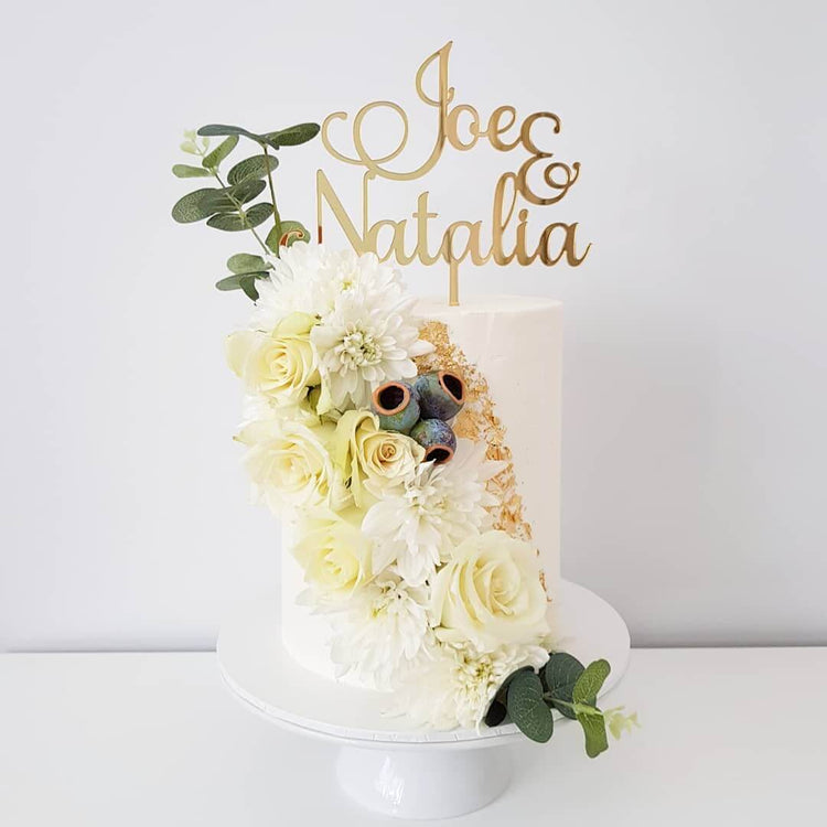Joe and Natalia Two Name Cake Topper | Little Event Boutique